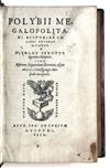 POLYBIUS. Historiarum libri quinque . . . item Epitome sequentium librorum. 1554.